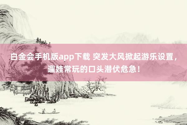 白金会手机版app下载 突发大风掀起游乐设置，遛娃常玩的口头潜伏危急！