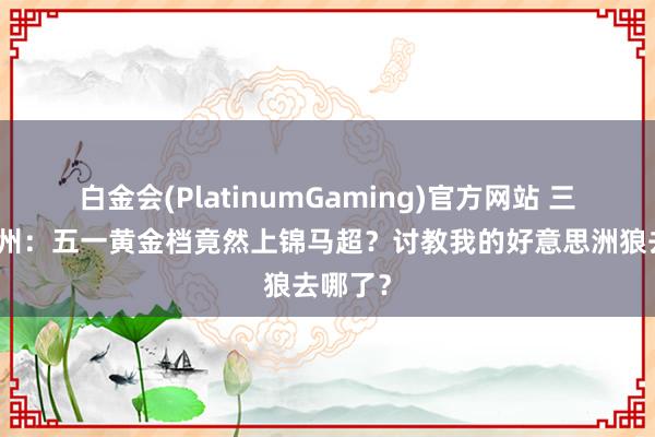 白金会(PlatinumGaming)官方网站 三国望神州：五一黄金档竟然上锦马超？讨教我的好意思洲狼去哪了？