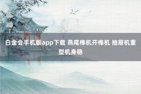 白金会手机版app下载 燕尾榫机开榫机 抽屉机重型机身稳